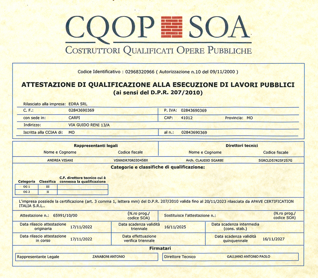 certificazione soa